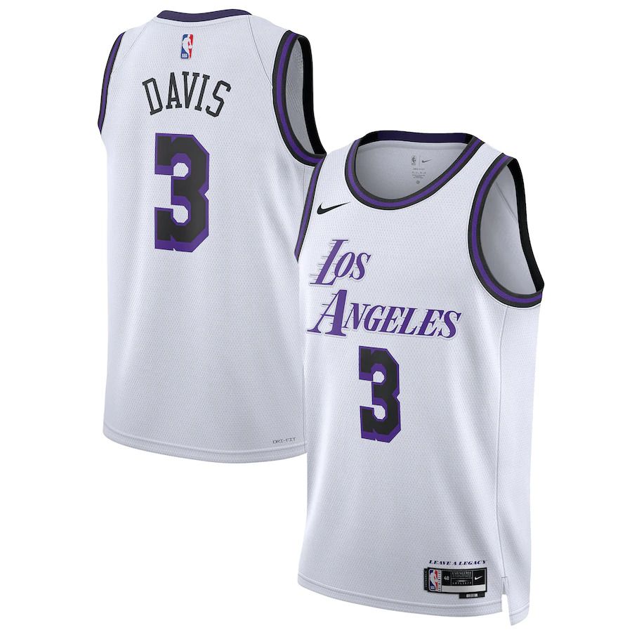 Men Los Angeles Lakers #3 Anthony Davis Nike White City Edition 2022-23 Swingman NBA Jersey->los angeles lakers->NBA Jersey